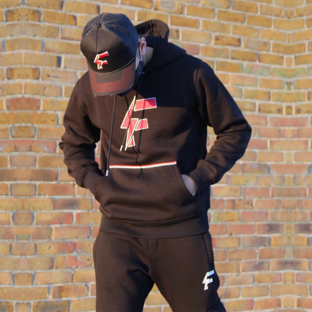 FazFit Bolt Series Black Pullover Hoodie