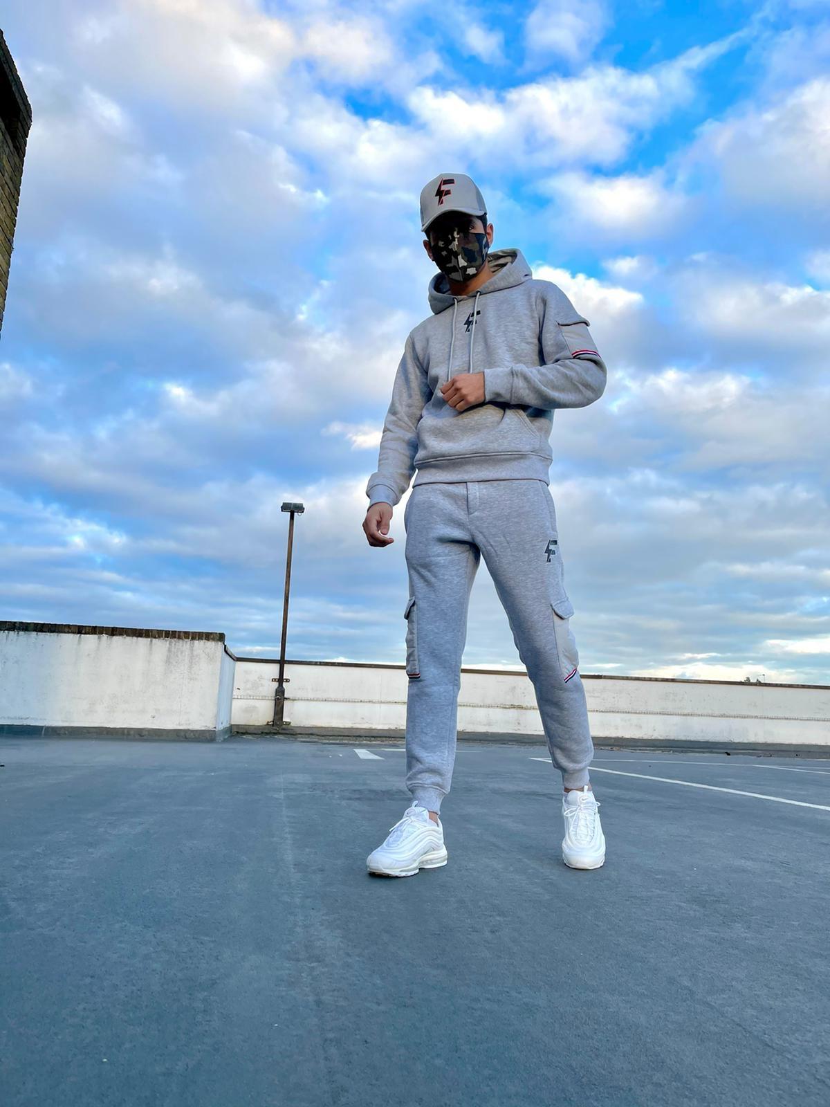 Faz Fit Grey Cargo Tracksuit