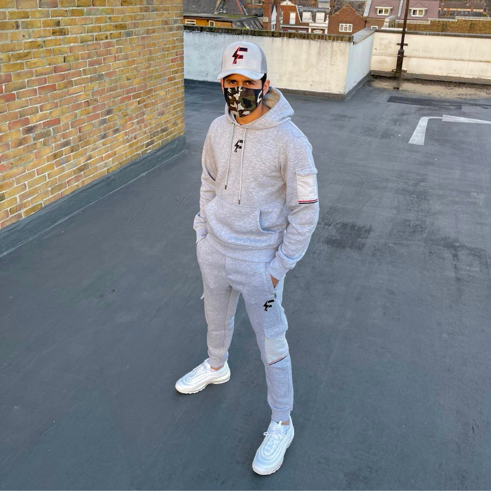 Faz Fit Grey Cargo Tracksuit